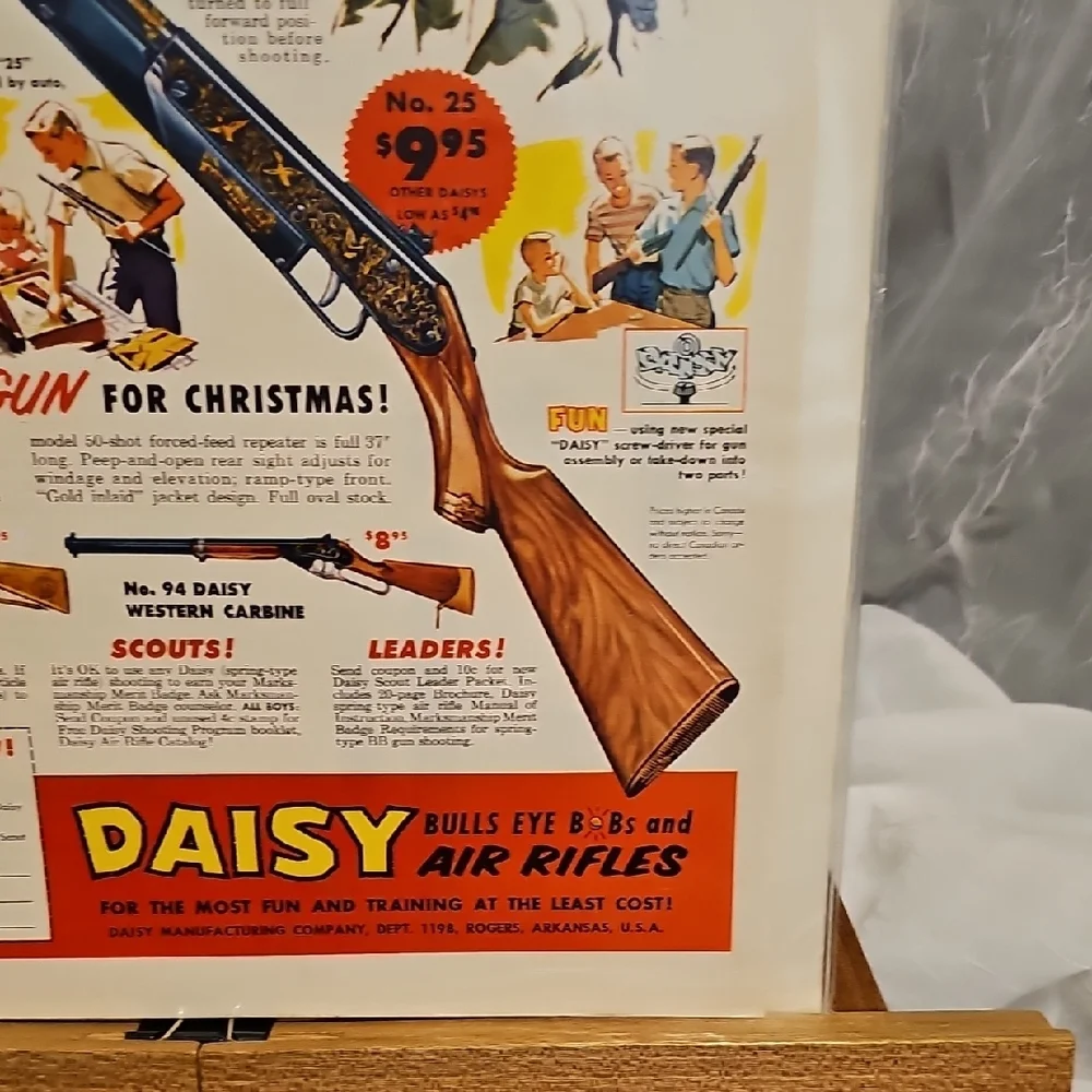 Daisy Christmas Air Rifle Poster with Vibrant Colors 1958